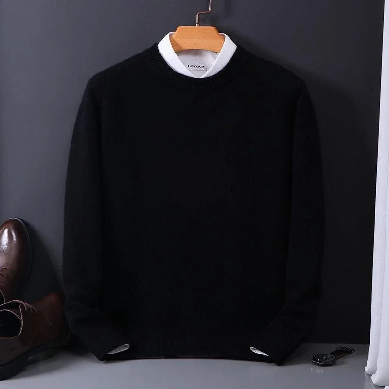 Chase | Men's Ribbed Knit Mock Neck Sweater with Contrast Collar