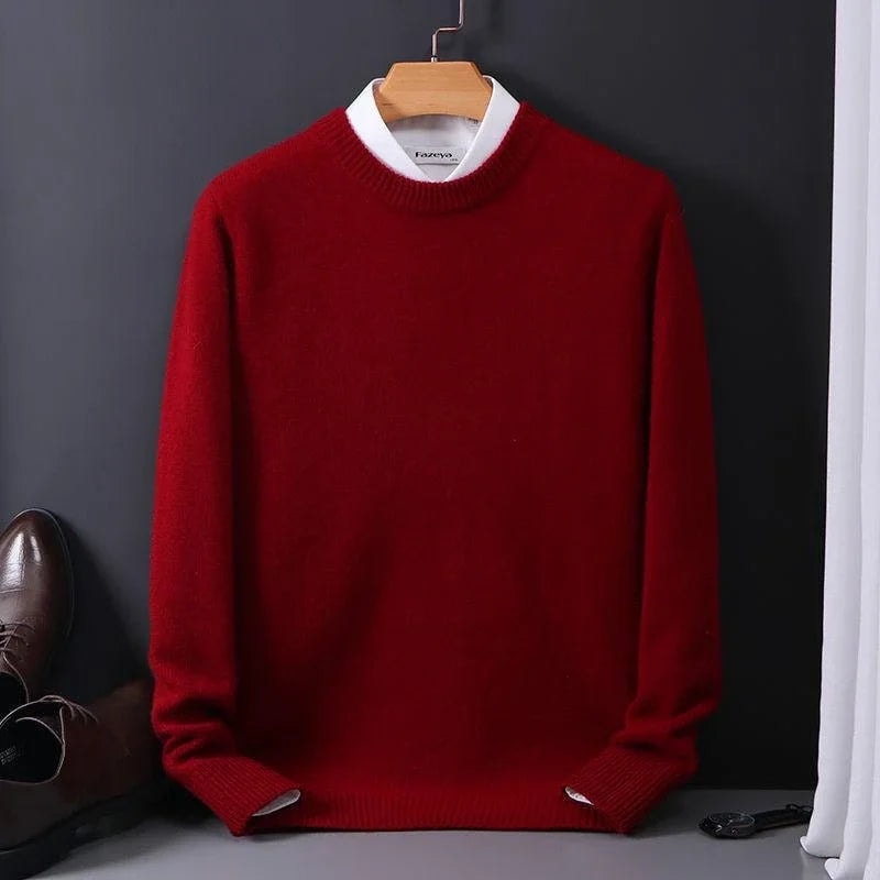 Chase | Men's Ribbed Knit Mock Neck Sweater with Contrast Collar