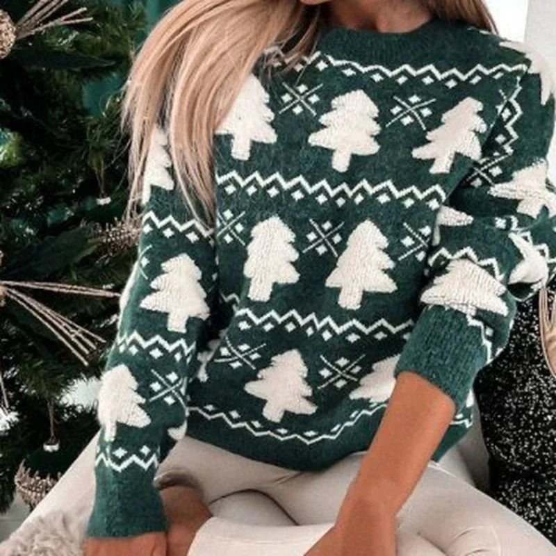Nora | Cozy Christmas Tree Knit Christmas Sweater