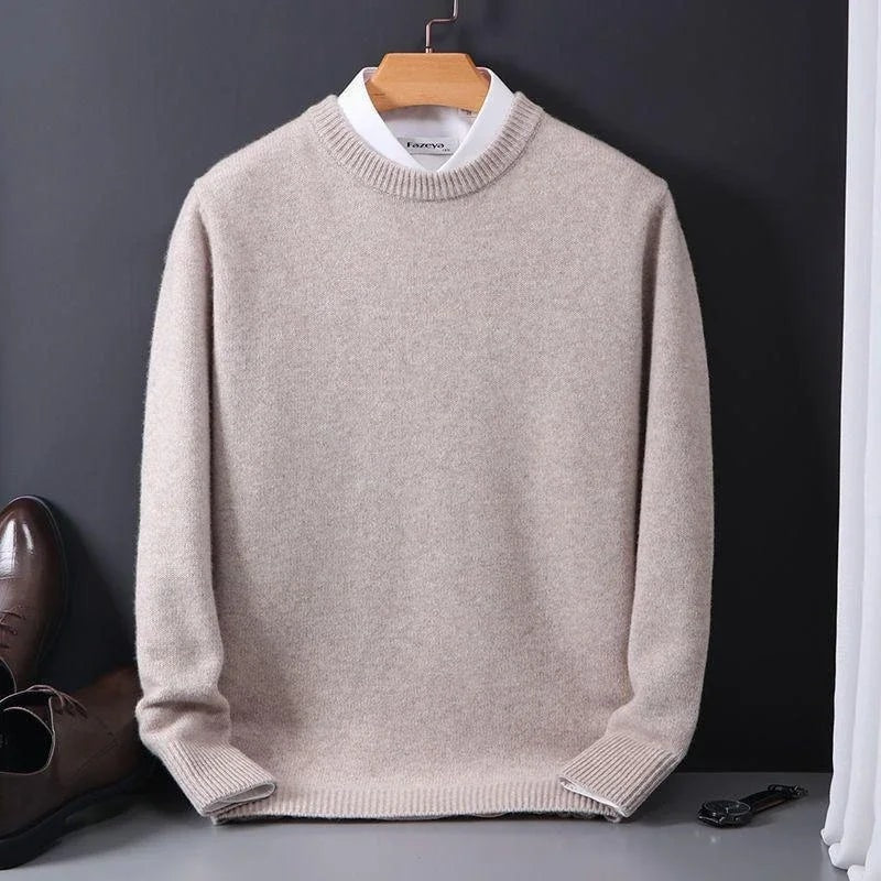 Chase | Men's Ribbed Knit Mock Neck Sweater with Contrast Collar