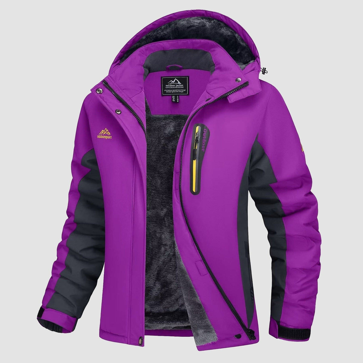Purple MAGCOMSEN Women's Waterproof Fleece-Lined Ski Jacket with Hood in #Color_Purple