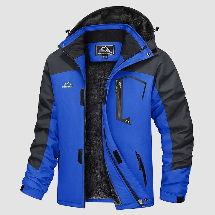Bright Blue MAGCOMSEN Men's Water-Repellent Winter Ski Jacket with Fleece Lining in #Color_Bright Blue