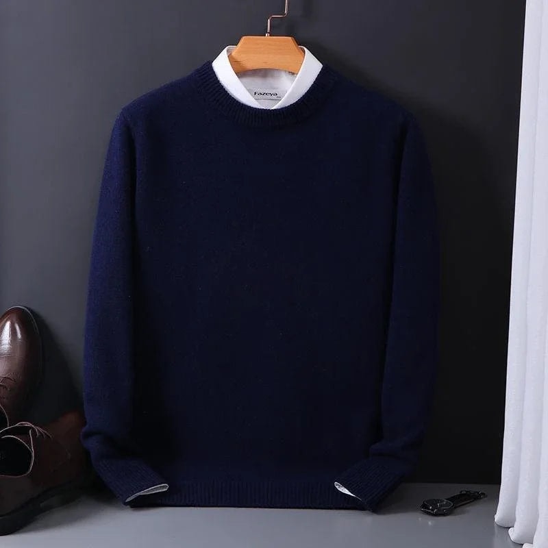 Chase | Men's Ribbed Knit Mock Neck Sweater with Contrast Collar