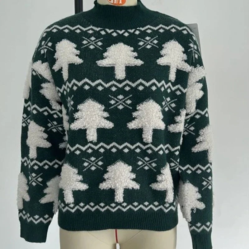 Nora | Cozy Christmas Tree Knit Christmas Sweater