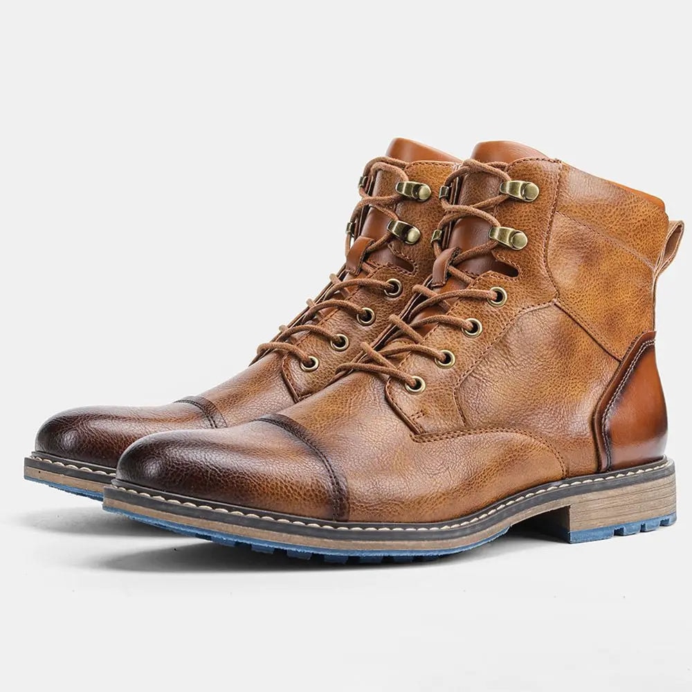 Caleb | Men's Cap Toe Lace Up Ankle Boots