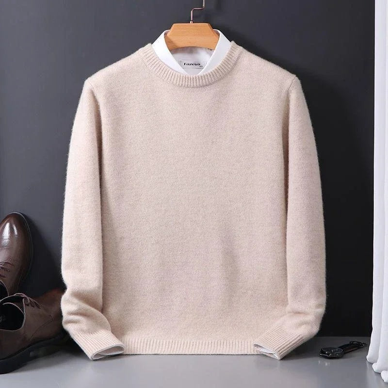 Chase | Men's Ribbed Knit Mock Neck Sweater with Contrast Collar