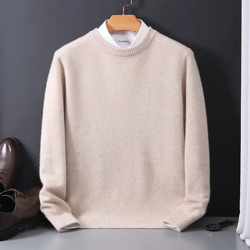 Chase | Men's Ribbed Knit Mock Neck Sweater with Contrast Collar