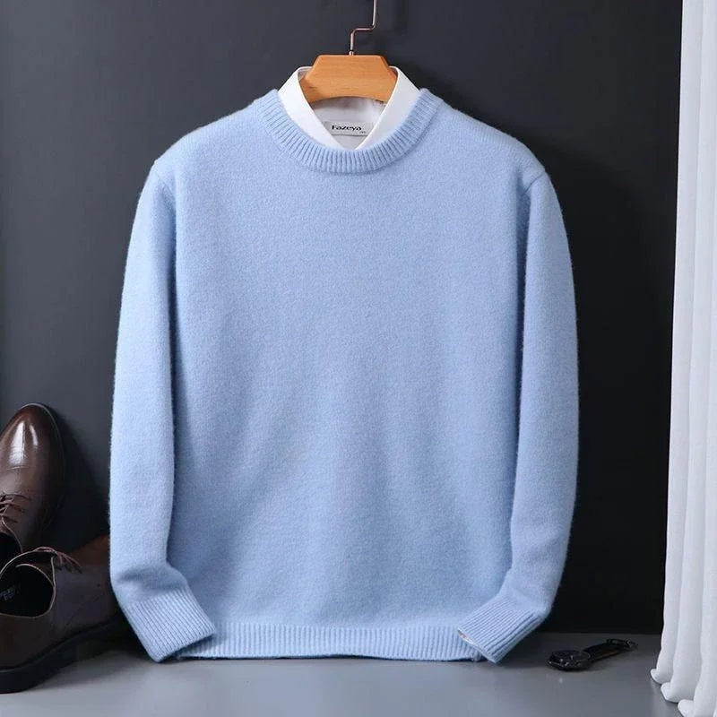 Chase | Men's Ribbed Knit Mock Neck Sweater with Contrast Collar
