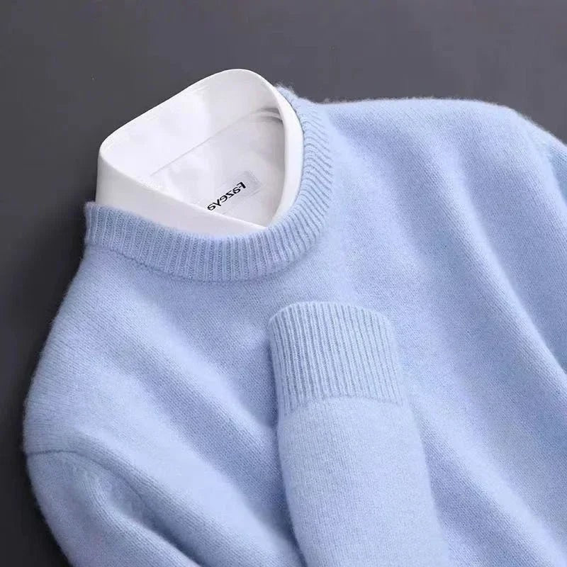 Chase | Men's Ribbed Knit Mock Neck Sweater with Contrast Collar