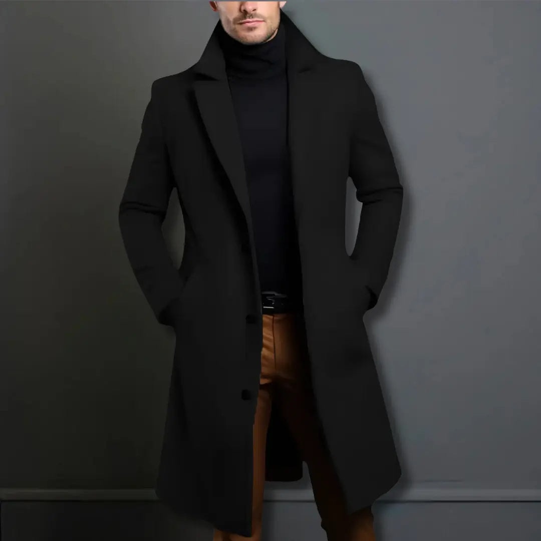 Harrington Oxford | Men's Tailored Wool Overcoat – Classic Long Winter Coat for Smart or Casual Wear Harrington Oxford