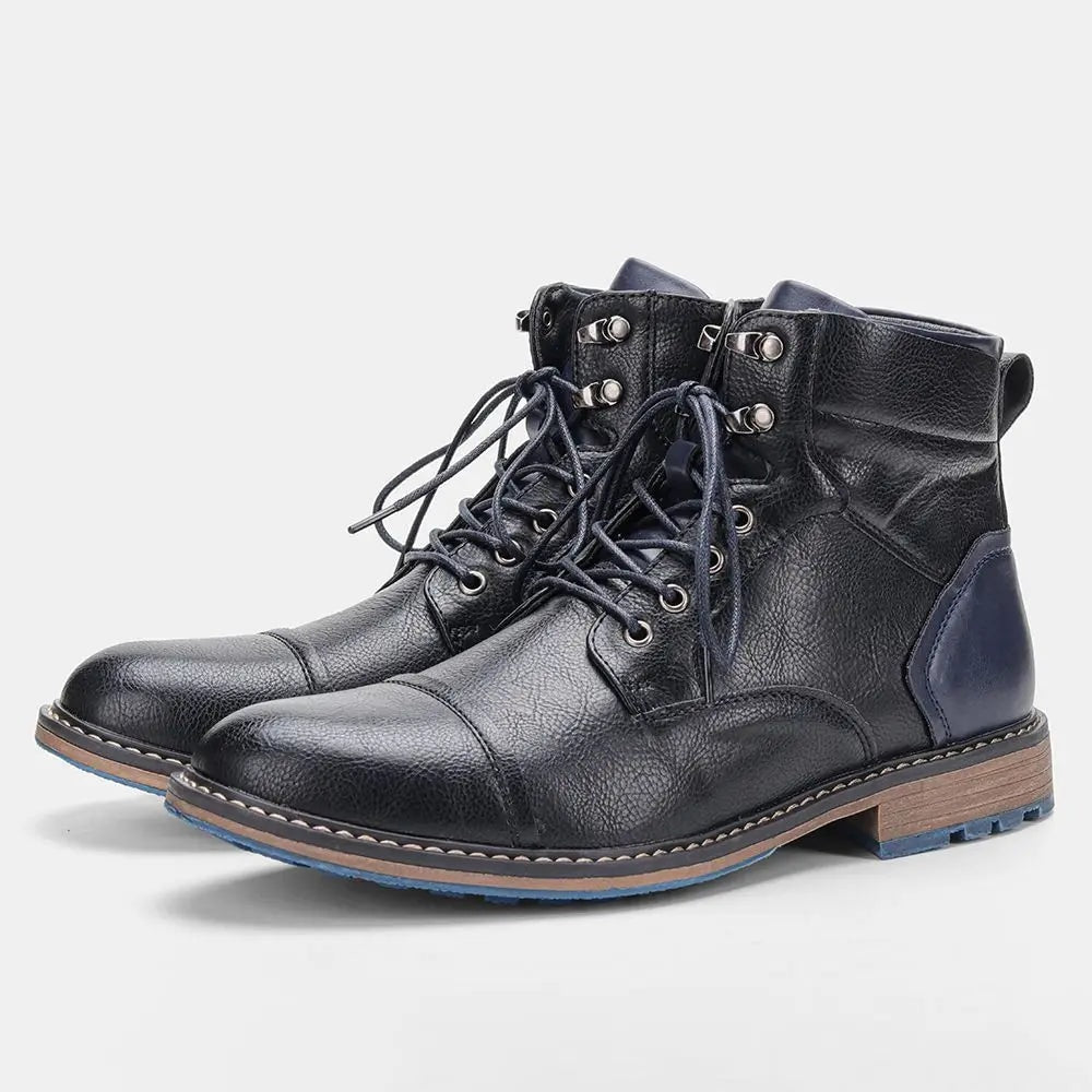 Caleb | Men's Cap Toe Lace Up Ankle Boots