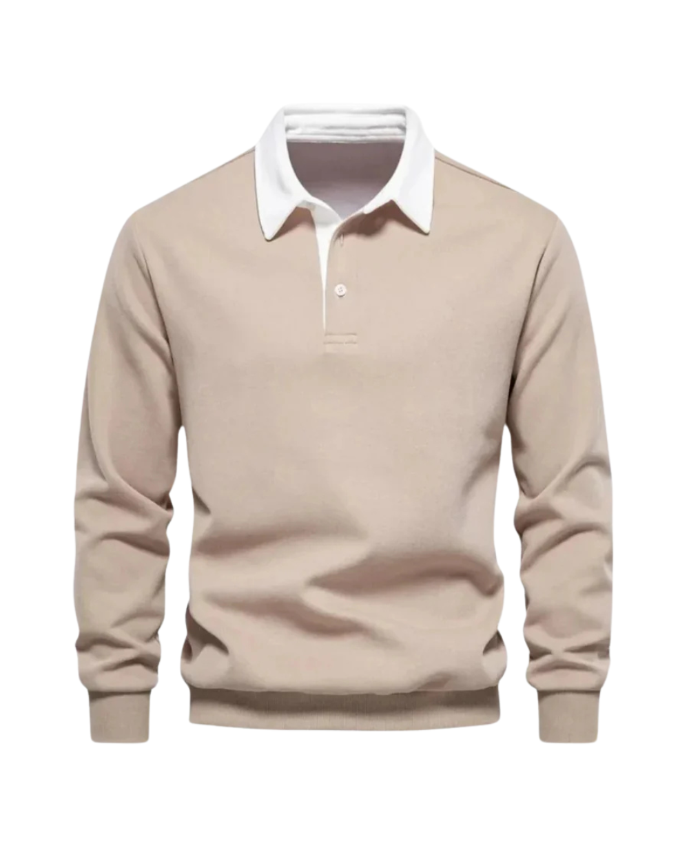 Shane | Men's Contrast Collar Long Sleeve Knit Rugby Polo Sweater