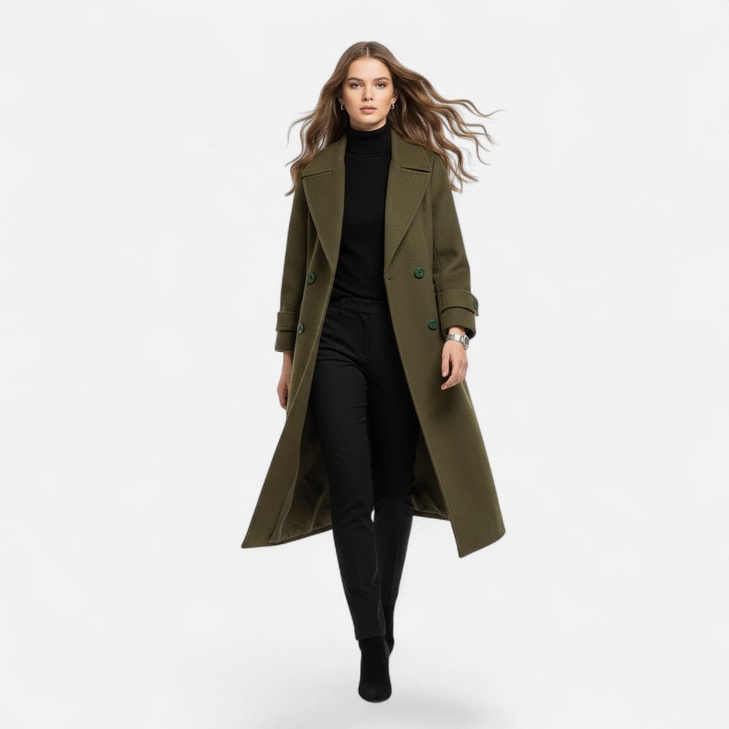 Florence | Women's Double Breasted Longline Wool Coat