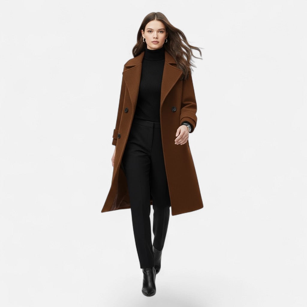 Florence | Women's Double Breasted Longline Wool Coat