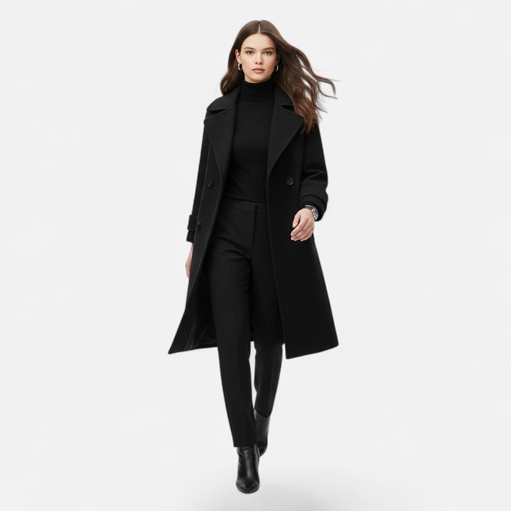 Florence | Women's Double Breasted Longline Wool Coat