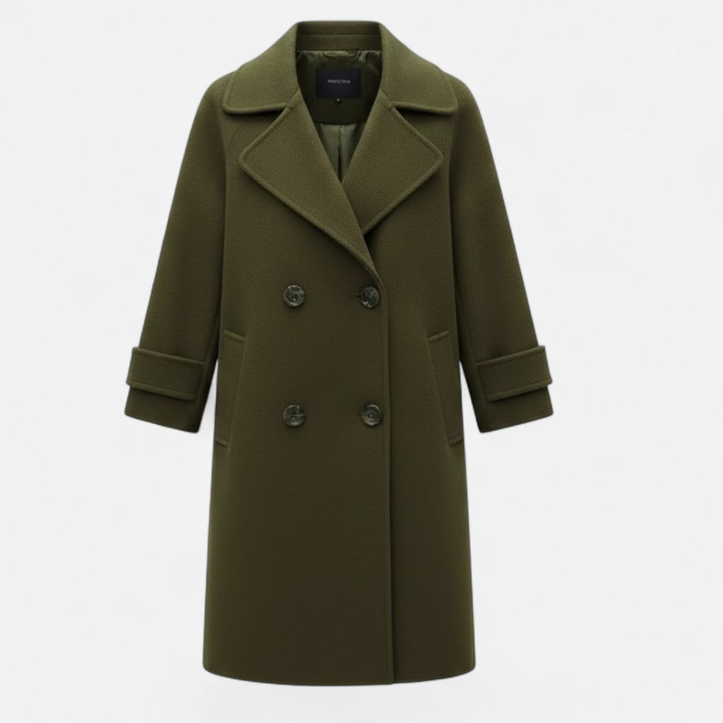 Florence | Women's Double Breasted Longline Wool Coat