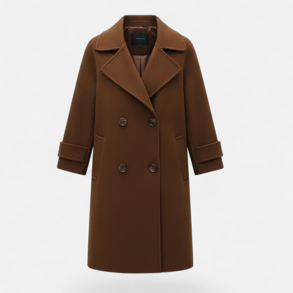 Florence | Women's Double Breasted Longline Wool Coat