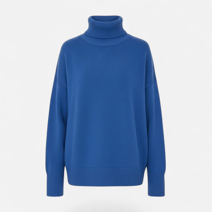 Valmonti | Women’s Wool-Blend Turtleneck Sweater – Oversized Thick Knit