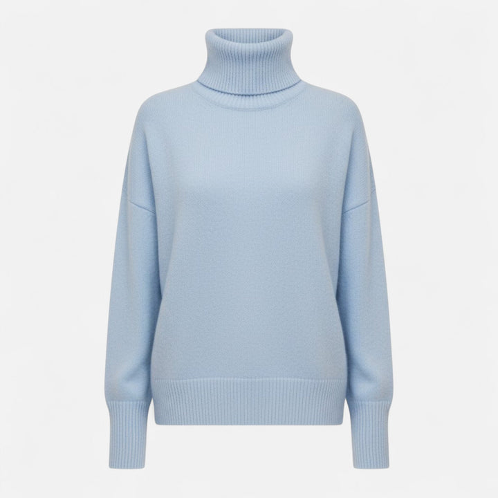 Valmonti | Women’s Wool-Blend Turtleneck Sweater – Oversized Thick Knit
