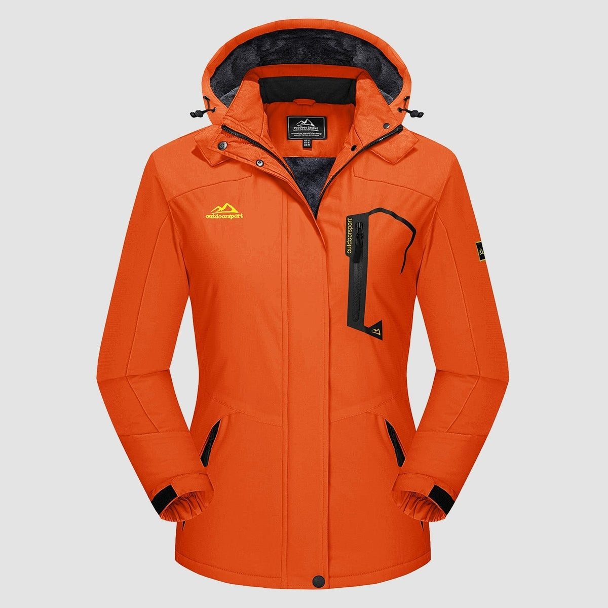 orange MAGCOMSEN Women's Water-Resistant Fleece Ski Jacket with 4 Pockets in #Color_orange