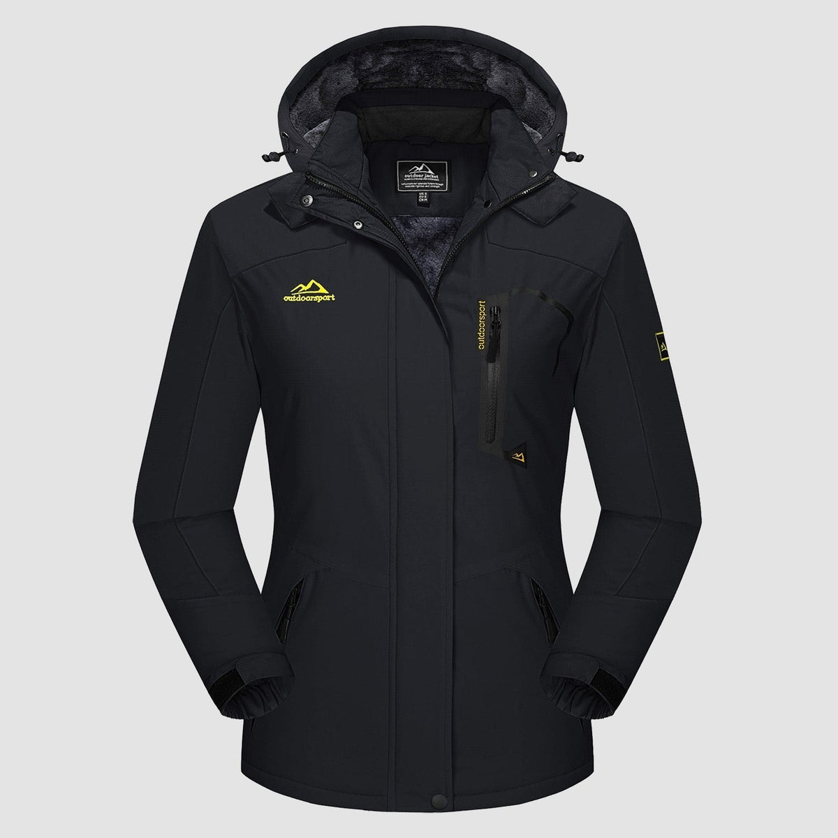 Black MAGCOMSEN Women's Water-Resistant Fleece Ski Jacket with 4 Pockets in #Color_Black