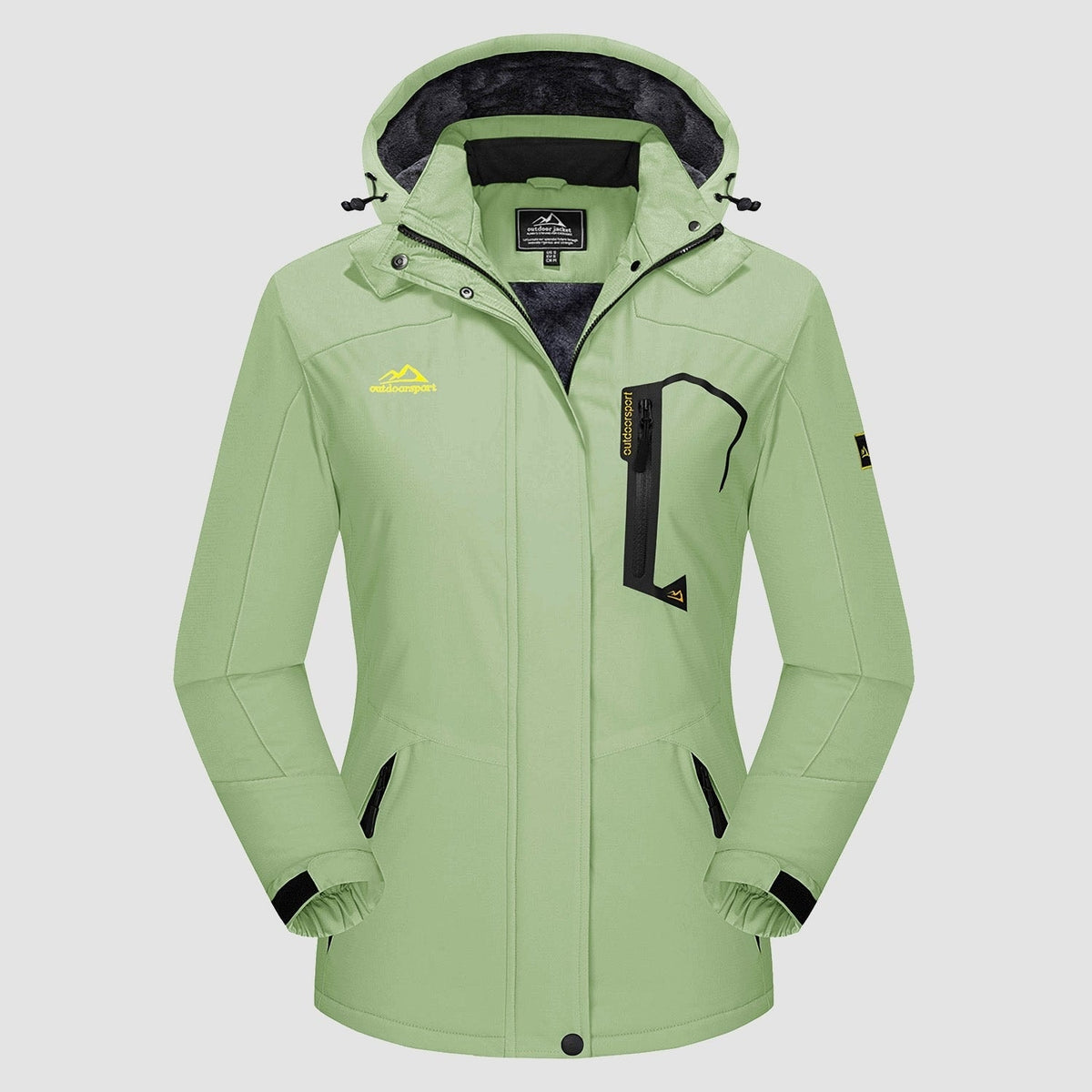 Light Green MAGCOMSEN Women's Water-Resistant Fleece Ski Jacket with 4 Pockets in #Color_Light Green