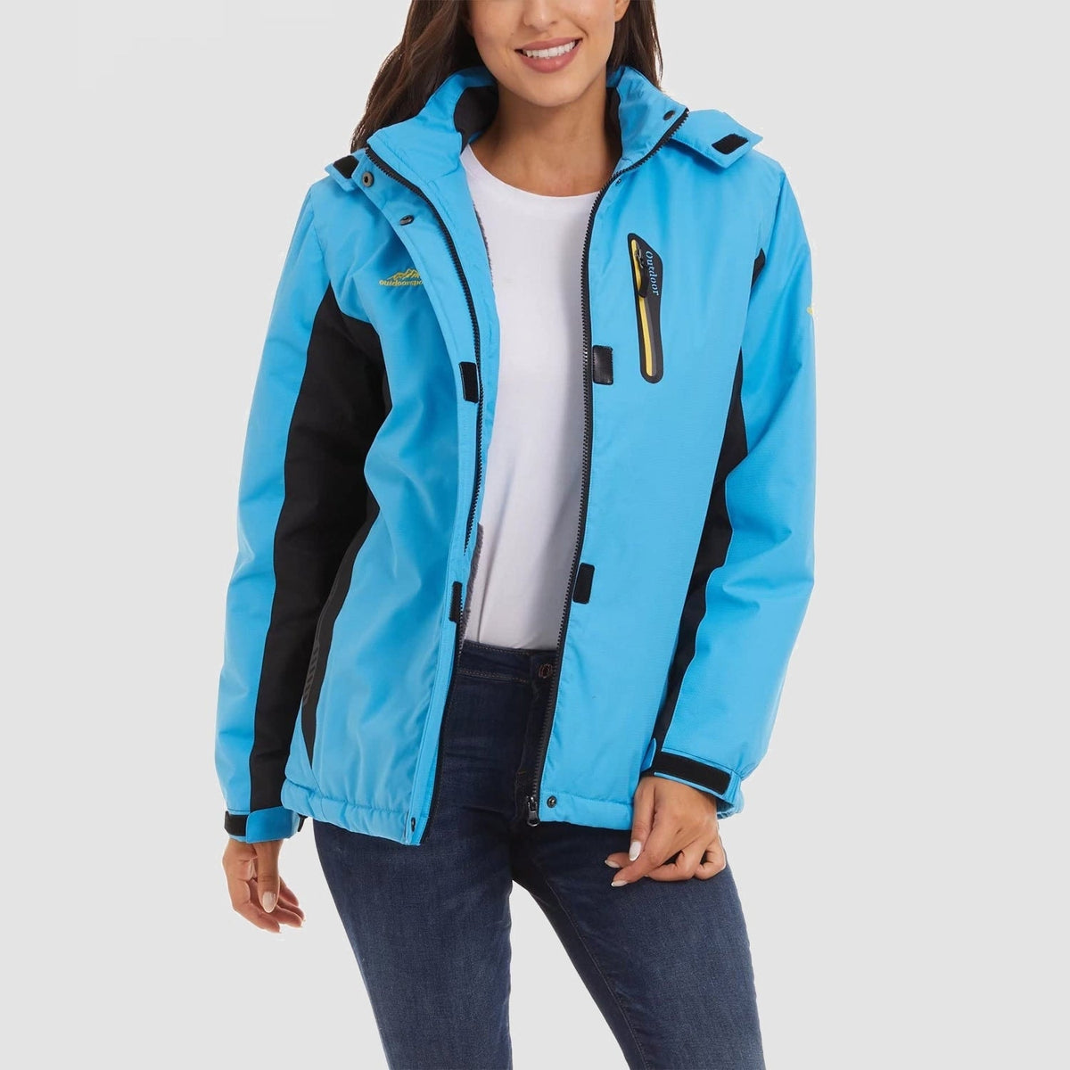 Blue MAGCOMSEN Women's Waterproof Fleece-Lined Ski Jacket with Hood in #Color_Blue