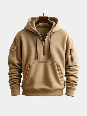 Elliot | Half Zip Fleece Hoodie with Cargo Pocket for Men
