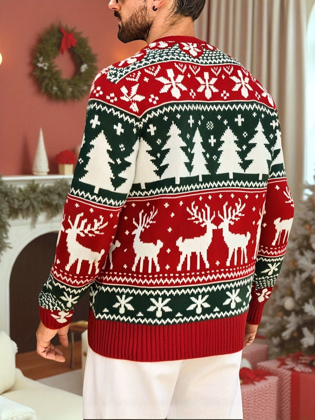 Nathan | Men's Reindeer Fair Isle Christmas Sweater