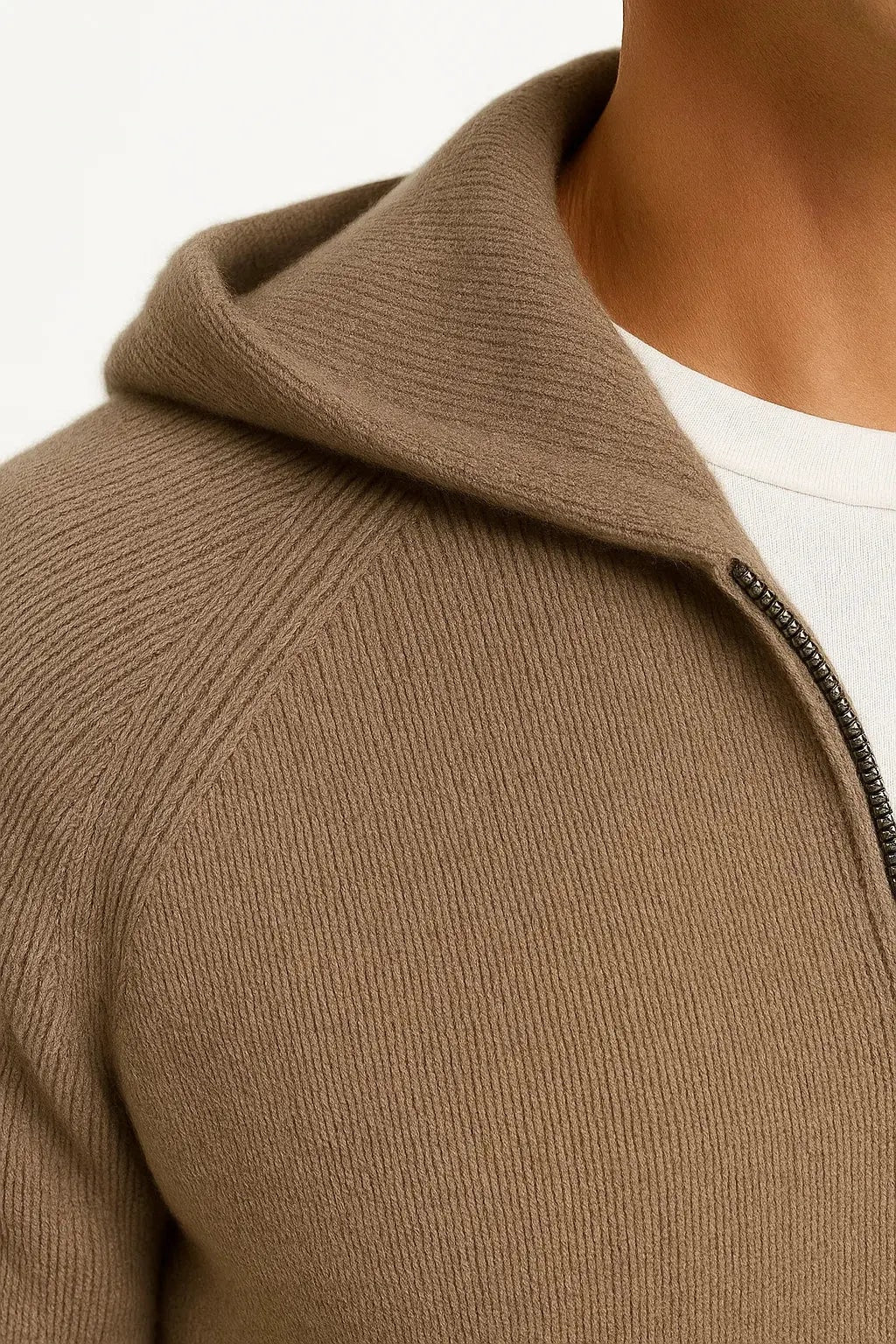 Harrington Oxford | Men's Cardigan Merino Wool Hooded Thick Knit Jacket Harrington Oxford
