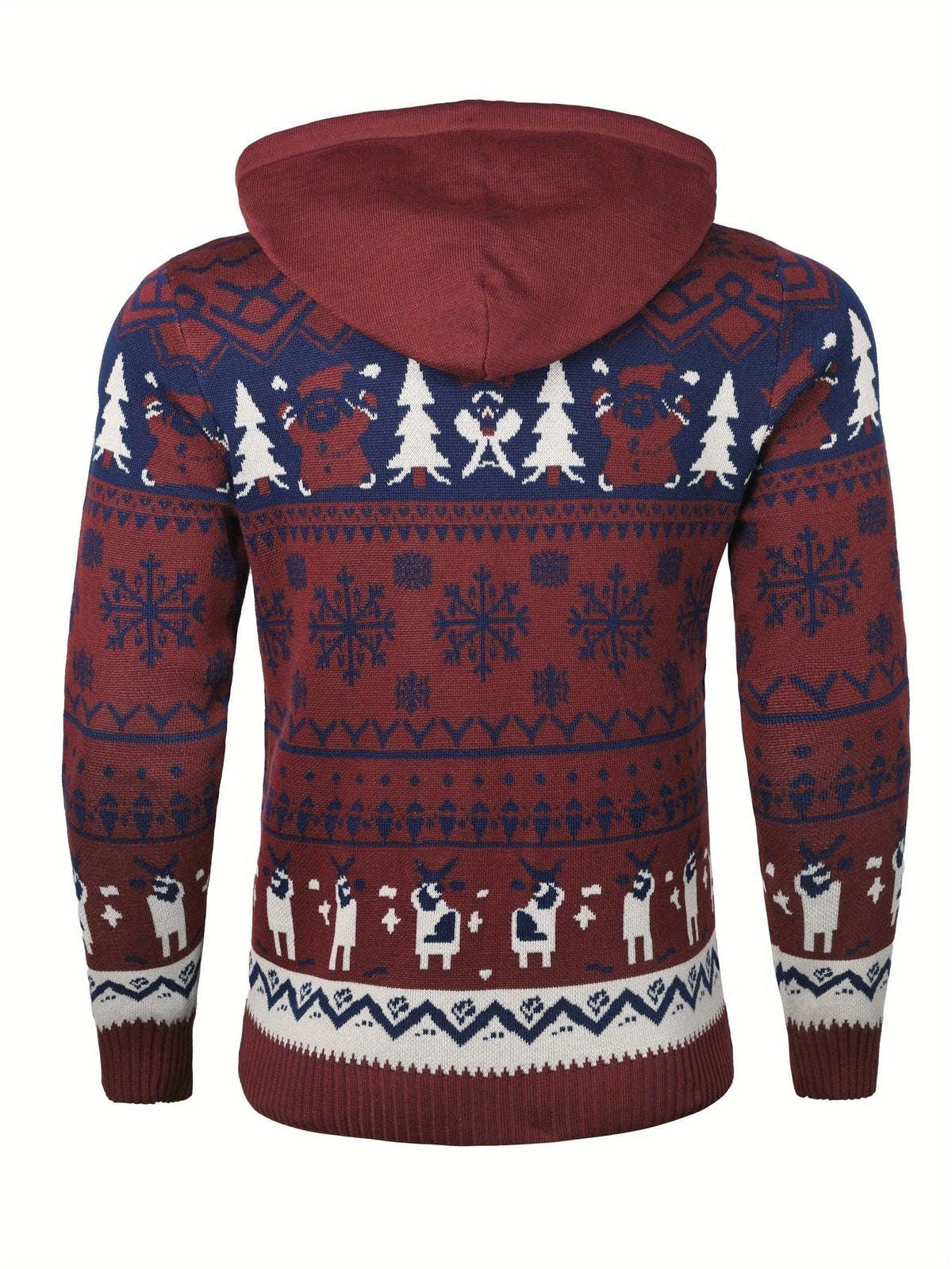 Asher | Men's Reindeer Knit Hooded Christmas Sweater