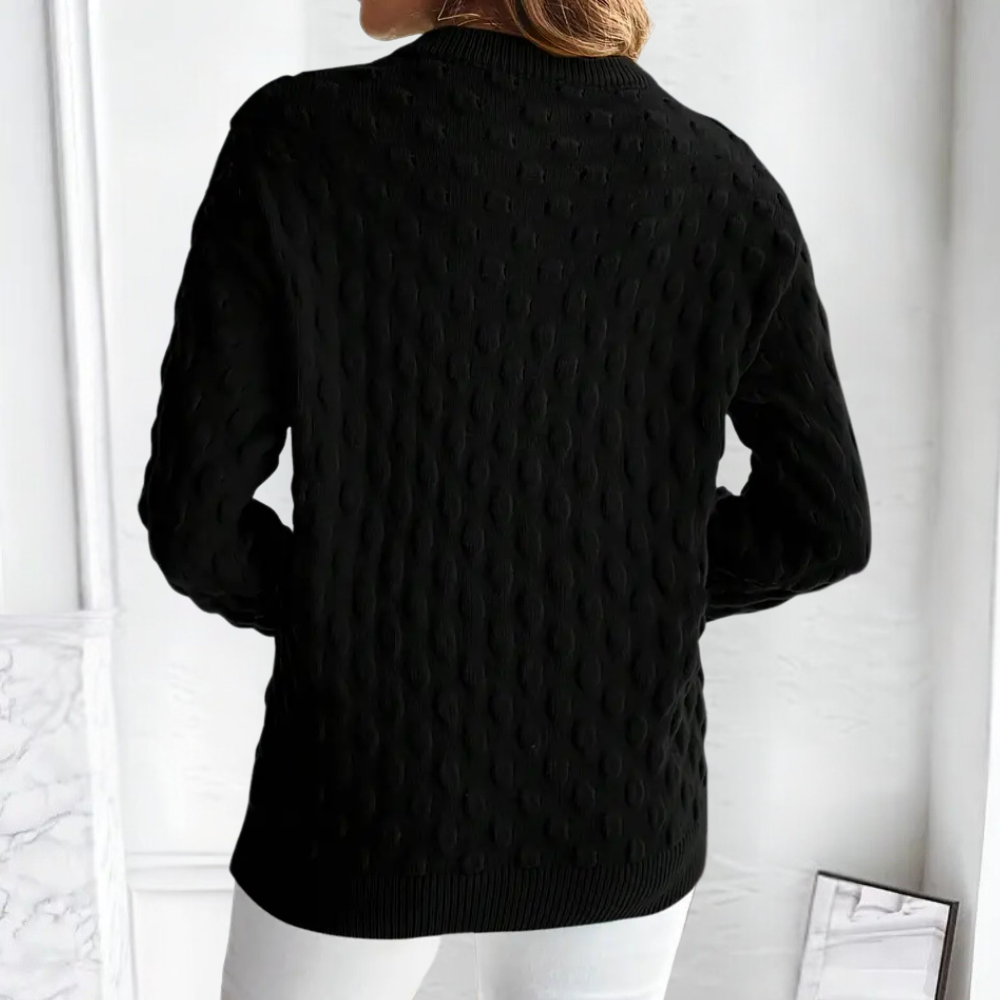 Women’s Cable Knit Cashmere Sweater with Crew Neck