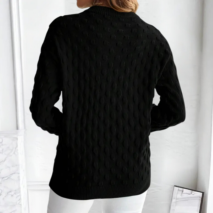 Women’s Cable Knit Cashmere Sweater with Crew Neck