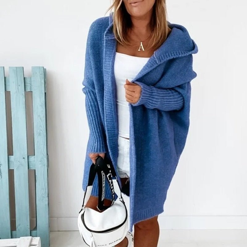 Comfortable Ladies Cardigan - Luna-Blue-S-Nora Luxe