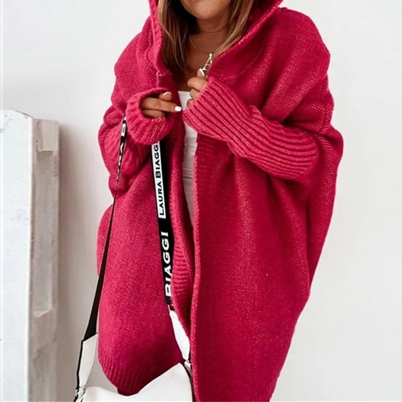 Comfortable Ladies Cardigan - Luna-Red-S-Nora Luxe