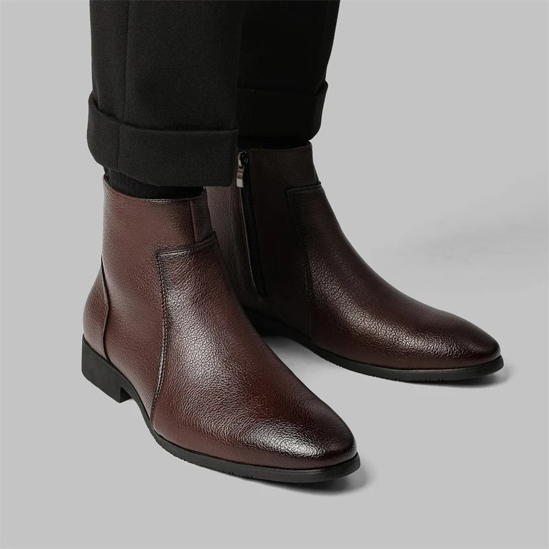 Jude | Men's Leather Zip Up Chelsea Boots