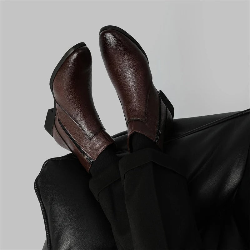 Jude | Men's Leather Zip Up Chelsea Boots