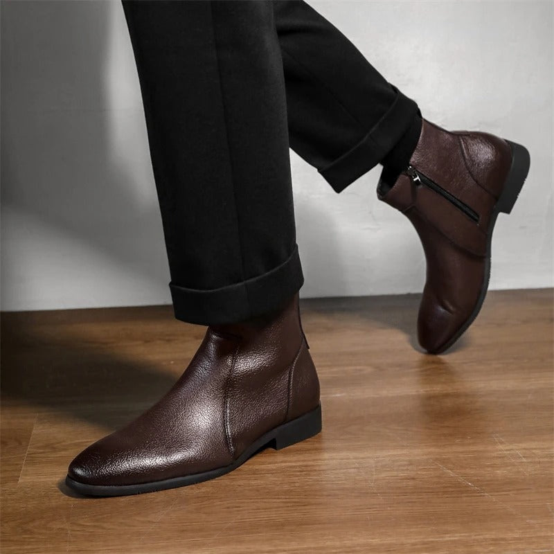 Jude | Men's Leather Zip Up Chelsea Boots