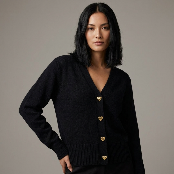 Women’s V Neck Knit Cardigan Button Front Autumn Style
