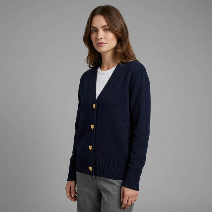 Women’s V Neck Knit Cardigan Button Front Autumn Style