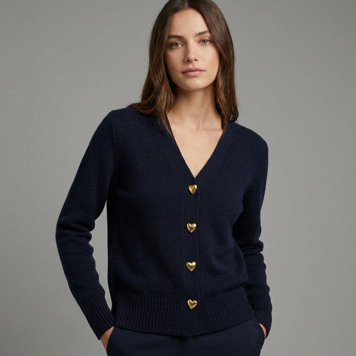 Women’s V Neck Knit Cardigan Button Front Autumn Style