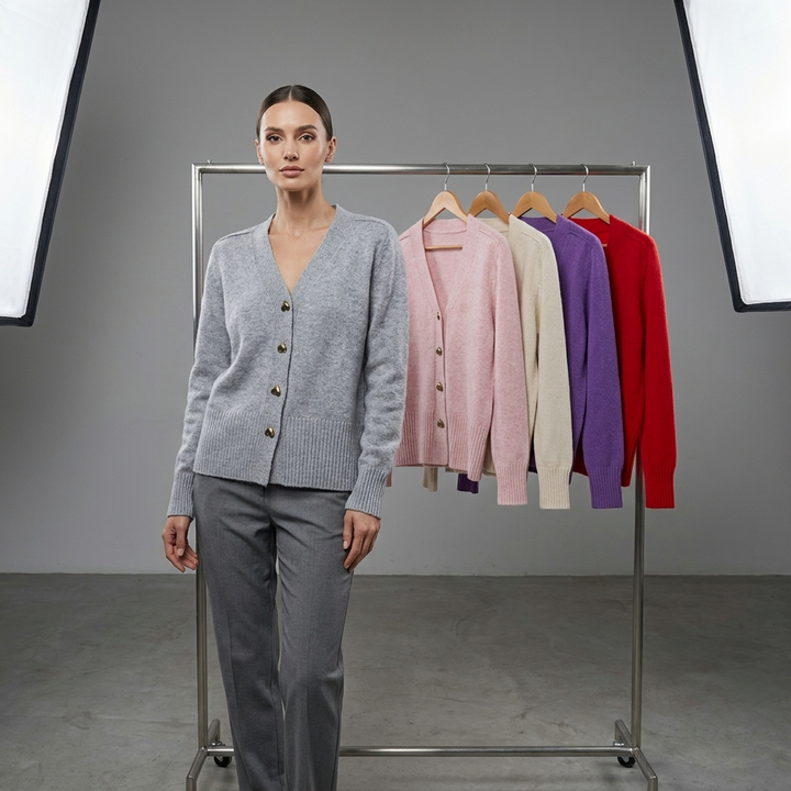 Women’s V Neck Knit Cardigan Button Front Autumn Style
