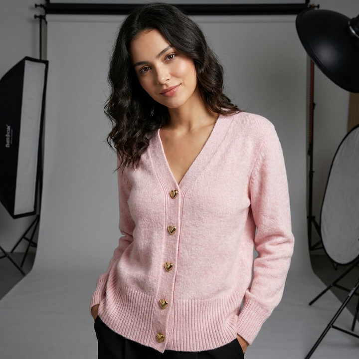 Women’s V Neck Knit Cardigan Button Front Autumn Style