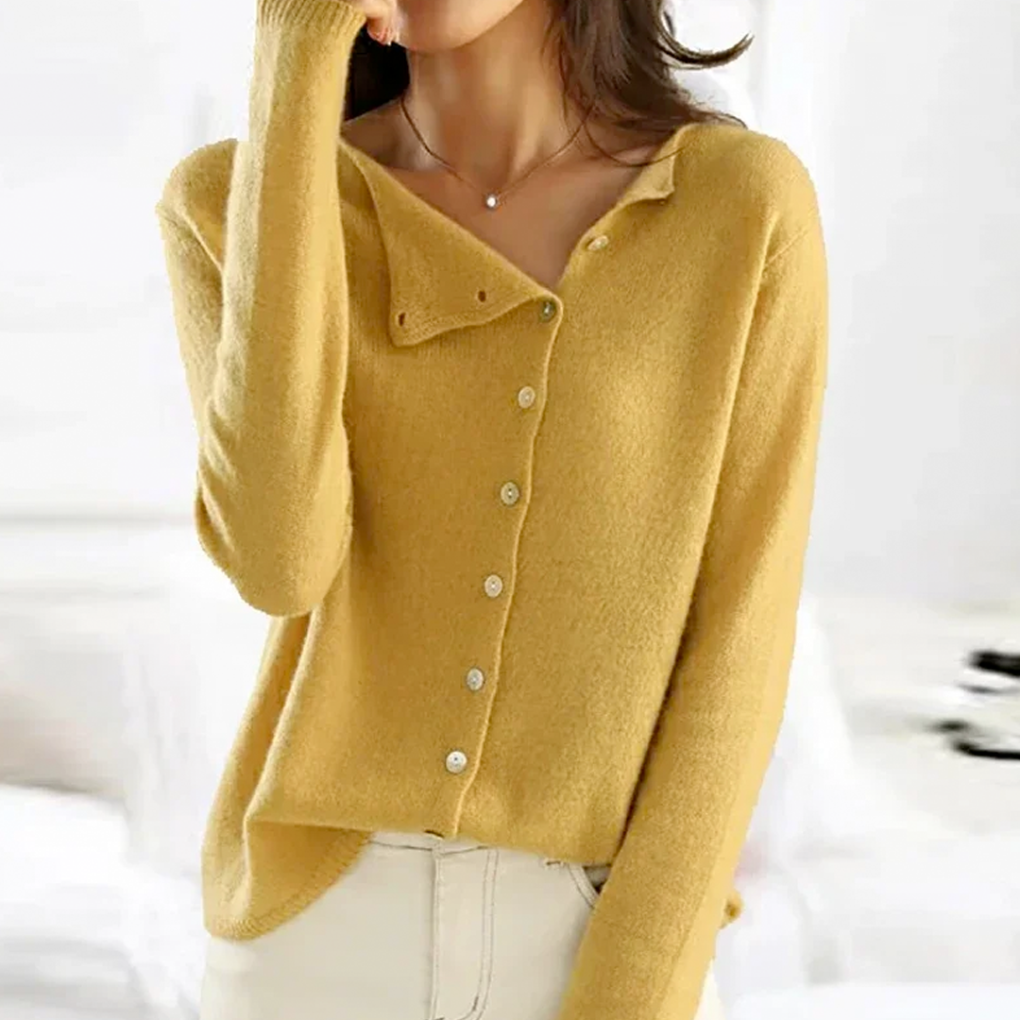 Women’s Button Front Knit Cardigan Relaxed Fit Layering Essential