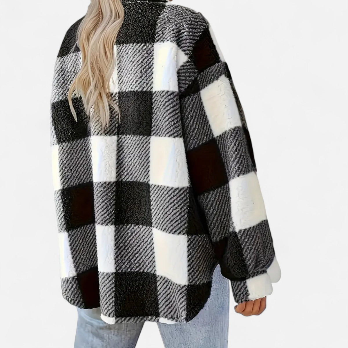 Althea | Women's Plaid Fleece Shacket Jacket