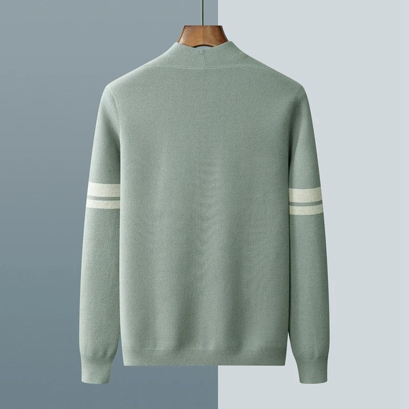 Brady | Men's Striped Knit Cardigan V Neck Button Front
