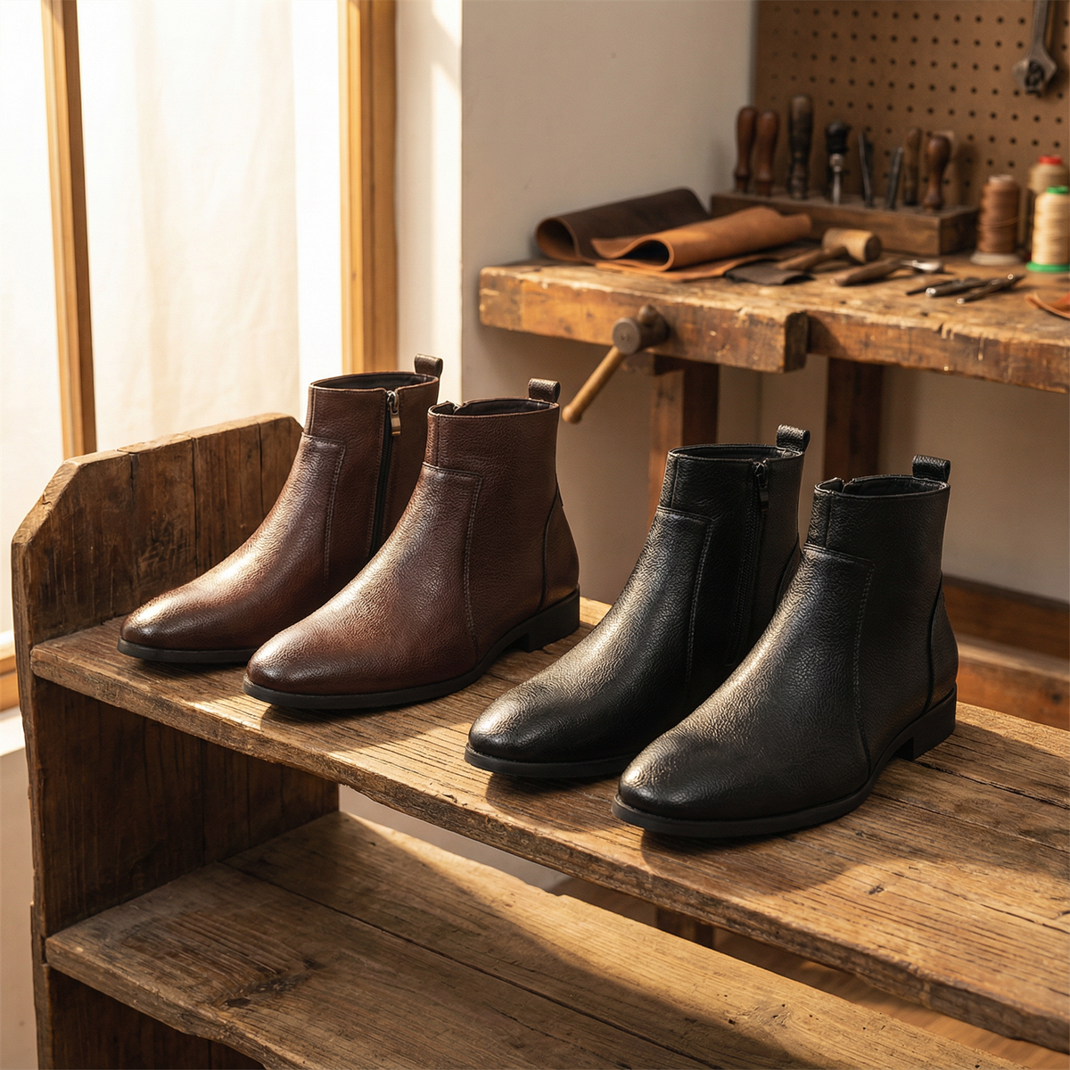 Cody | Men's Leather Chelsea Boots with Zip