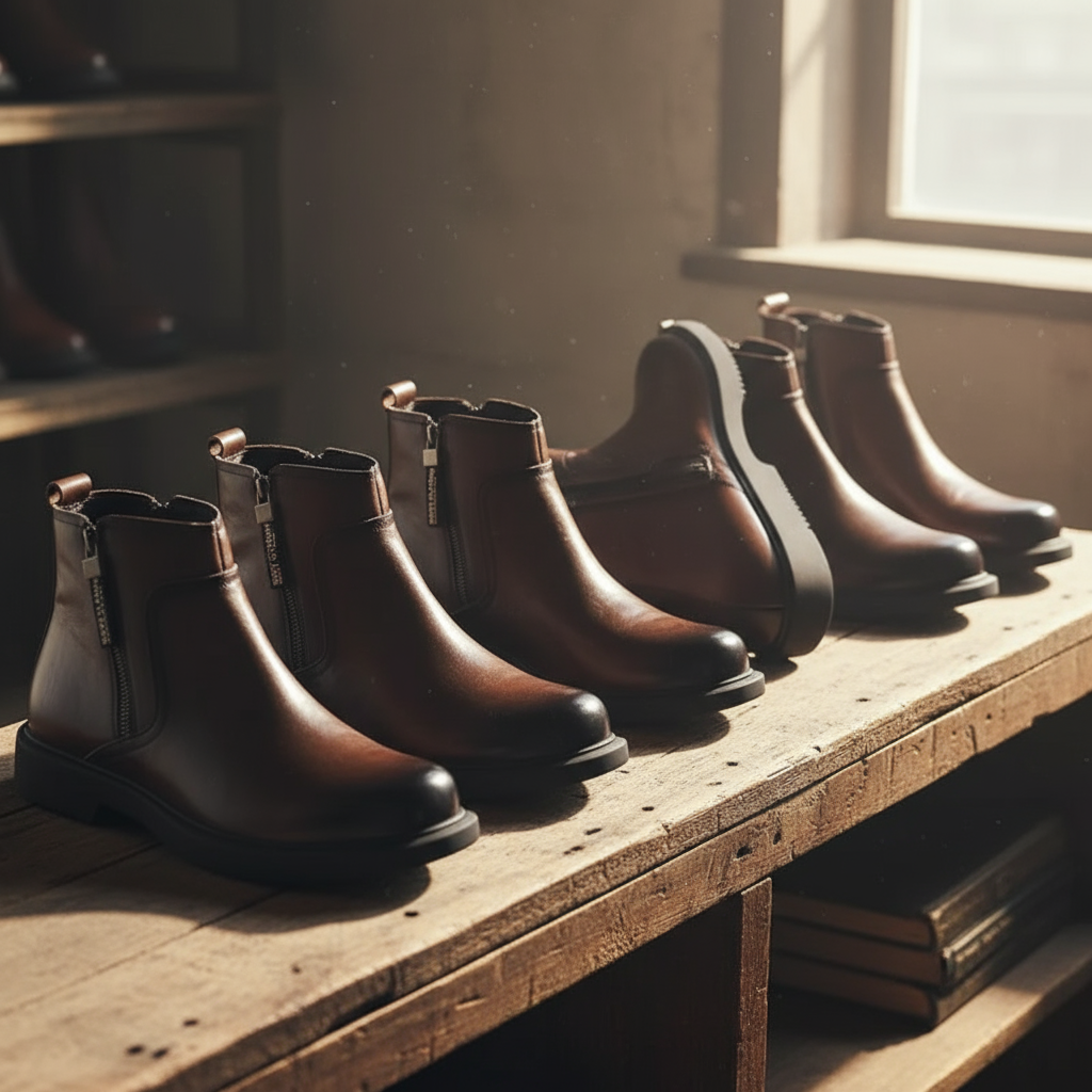 Victor | Men's Leather Zip Up Chelsea Boots