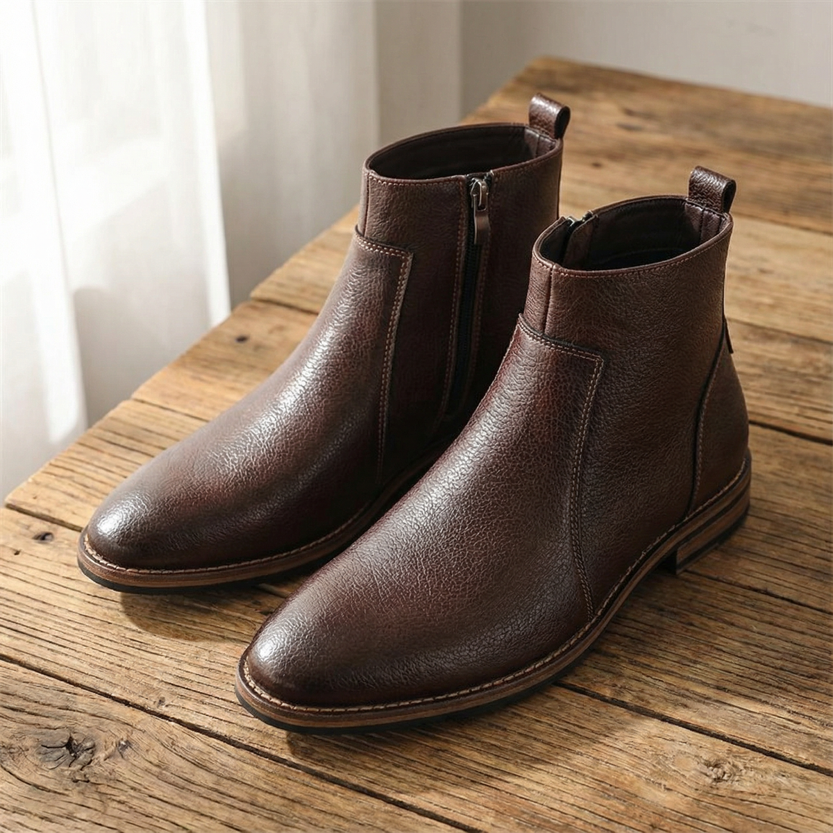 Cody | Men's Leather Chelsea Boots with Zip