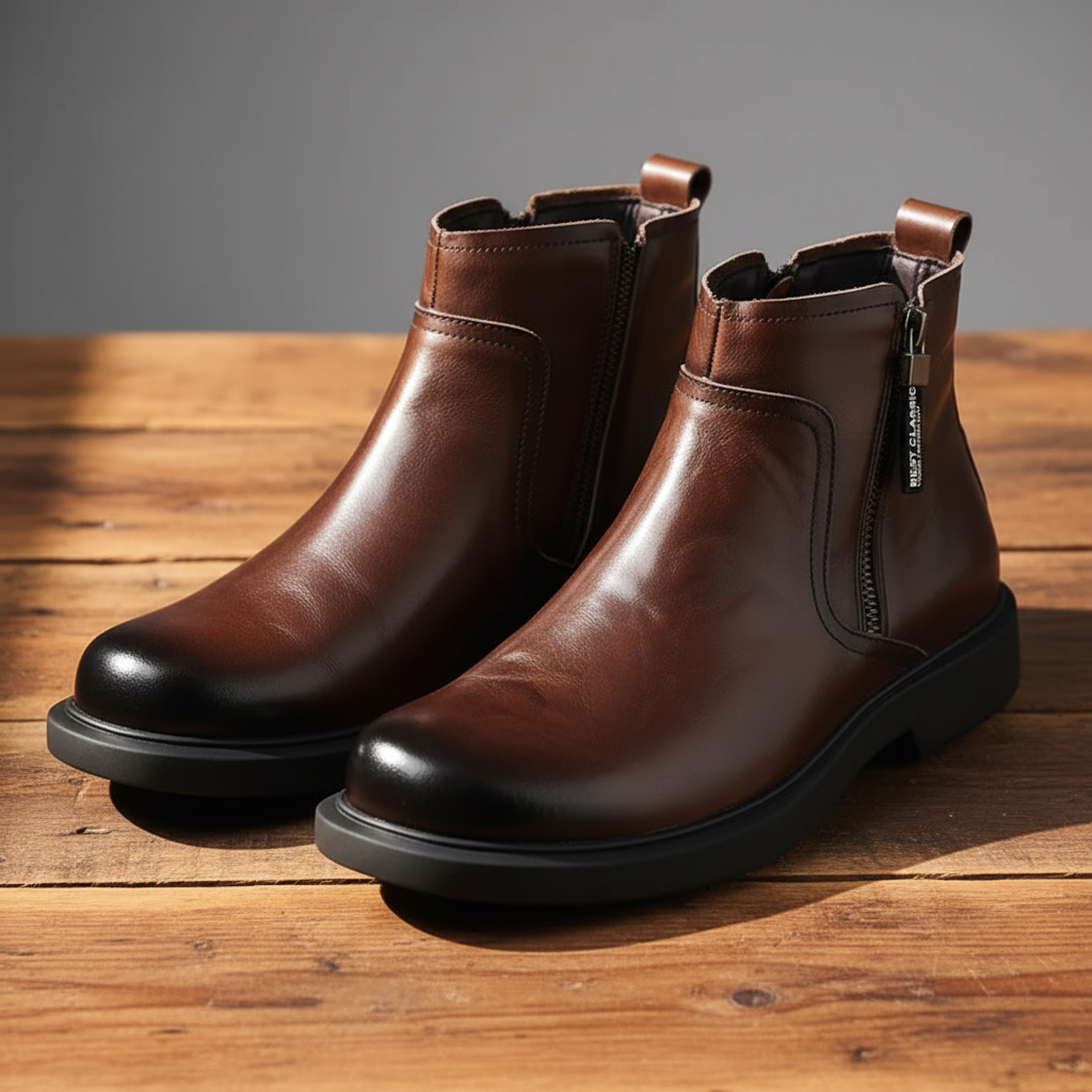 Victor | Men's Leather Zip Up Chelsea Boots